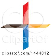 Clipart Of A Colorful Cross Royalty Free Vector Illustration