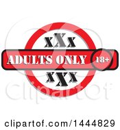 Poster, Art Print Of Red Black And White Adults Only Xxx Design