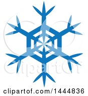 Poster, Art Print Of Blue Winter Snowflake