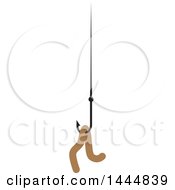 Clipart Of A Worm On A Fishing Hook Royalty Free Vector Illustration