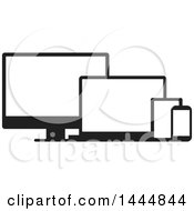 Poster, Art Print Of Black And White Television Laptop Tablet And Cell Phone Screens