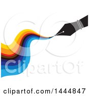 Pen Nib With Colorful Ink