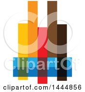 Clipart Of A Colorful Abstract City Skyline Royalty Free Vector Illustration