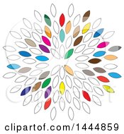 Poster, Art Print Of Design Of Outline And Colorful Leaves