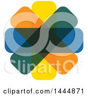 Clipart Of A Colorful Abstract Logo Design Royalty Free Vector Illustration