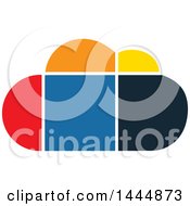 Clipart Of A Colorful Abstract Cloud Logo Design Royalty Free Vector Illustration
