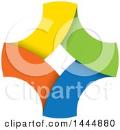 Clipart Of A Colorful Cross Logo Design Royalty Free Vector Illustration