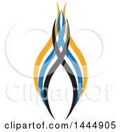 Clipart Of A Black Blue And Orange Abstract Waves Royalty Free Vector Illustration