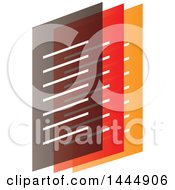 Poster, Art Print Of Layered Gray Red And Orange Documents