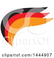 Poster, Art Print Of Black Red And Orange Wave Or Wing Logo Design
