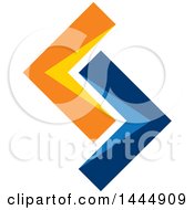 Poster, Art Print Of Abstract Blue And Orange Letter S Logo Design