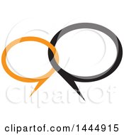 Clipart Of A Black And Orange Connected Speech Balloons Royalty Free Vector Illustration