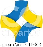 Clipart Of A Blue And Yellow Cross Logo Design Royalty Free Vector Illustration by ColorMagic