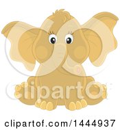 Clipart Of A Cute Baby Elephant Sitting Royalty Free Vector Illustration