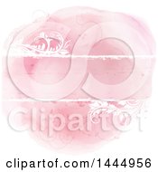 Clipart Of A Pink Watercolor Circle With Flourishes Royalty Free Vector Illustration