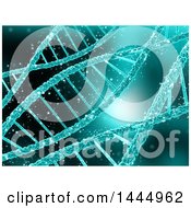 Clipart Of A 3d Scientific Medical Background Of Dna Strands Royalty Free Illustration