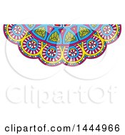 Clipart Of A Colorful Mandala Background Or Business Card Design On White Royalty Free Vector Illustration by KJ Pargeter