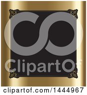 Clipart Of A Fancy Frame And Black Text Space Over Gold Royalty Free Vector Illustration