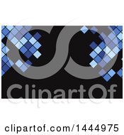 Clipart Of A Blue And Black Pixels Or Tile Background Or Business Card Design Royalty Free Vector Illustration