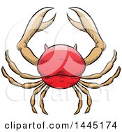 Clipart Of A Sketched Red Astrology Zodiac Cancer Crab Royalty Free Vector Illustration by cidepix