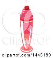 Clipart Of A Cherry Milkshake Royalty Free Vector Illustration