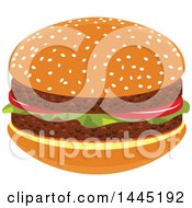 Clipart Of A Hamburger Royalty Free Vector Illustration