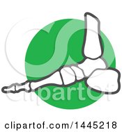 Poster, Art Print Of Human Ankle Joint Over A Green Circle