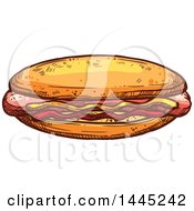 Poster, Art Print Of Sketched Hot Dog With Mustard And Ketchup