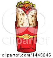Sketched Doner Kebab Or Gyro