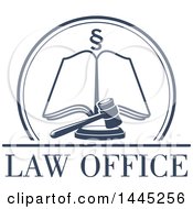 Poster, Art Print Of Section Symbol In A Circle Over An Open Book And Gavel With Law Office Text