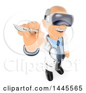 Clipart Of A 3d Senior Caucasian Male Surgeon Doctor Or Veterinarian Wearing Virtual Reality Glasses And Holding Up A Scalpel On A White Background Royalty Free Illustration by Texelart