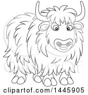 Poster, Art Print Of Cartoon Black And White Lineart Yak