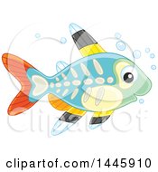 Clipart Of A Happy Xray Fish Royalty Free Vector Illustration
