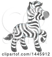 Clipart Of A Cartoon Cute Baby Zebra Walking Royalty Free Vector Illustration by Alex Bannykh