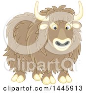 Clipart Of A Brown Yak Royalty Free Vector Illustration