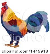 Clipart Of A Handsome Colorful Rooster Royalty Free Vector Illustration by Pushkin