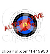 Target With Red Diagonal Alternative Facts Text On A White Background
