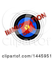 Poster, Art Print Of Target With Red Diagonal Immigration Ban Text On A White Background