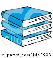 Poster, Art Print Of Cartoon Stack Of Blue Books