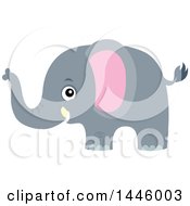 Clipart Of A Cute Gray Elephant Royalty Free Vector Illustration