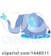 Poster, Art Print Of Cute Blue Boy Elephant Playing In Water