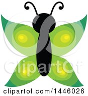 Clipart Of A Green Butterfly Royalty Free Vector Illustration