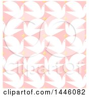 Poster, Art Print Of Seamless Background Pattern Of White Peace Doves And Stars On Pink