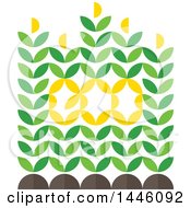 Clipart Of A Corn Crop With The Word Eco In The Center Royalty Free Vector Illustration