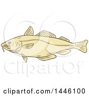 Sketched Styled Atlantic Cod Fish