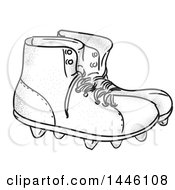 Poster, Art Print Of Sketched Styled Pair Of Vintage American Football Boots