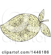 Clipart Of A Yellow Mandala Styled Mango Fruit Royalty Free Vector Illustration