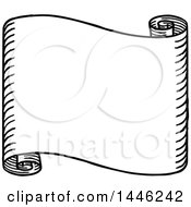 Clipart Of A Sketched Or Etched Styled Black And White Banner Royalty Free Vector Illustration