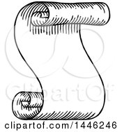 Clipart Of A Sketched Or Etched Styled Black And White Banner Royalty Free Vector Illustration