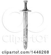 Clipart Of A Vintage Engraved Swords Royalty Free Vector Illustration